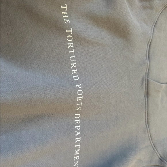 Taylor Swift TTPD Gray Hoodie with White Print - Picture 3 of 10